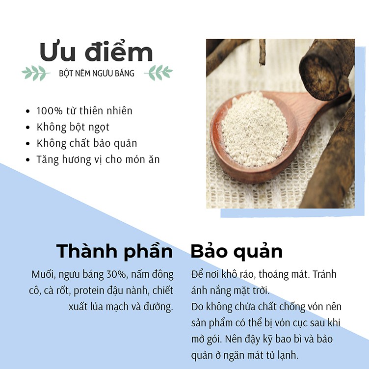 Bột nêm dinh dưỡng từ rau củ quả 100% thiên nhiên hạt nêm Ngưu Báng gói 450g