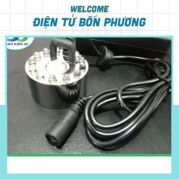 Bộ Tạo Hơi Sương Tạo Ẩm Tiểu Cảnh 12 Led Cả Nguồn, Hơi Nước, Tạo Sương Siêu Âm, Phun Sương