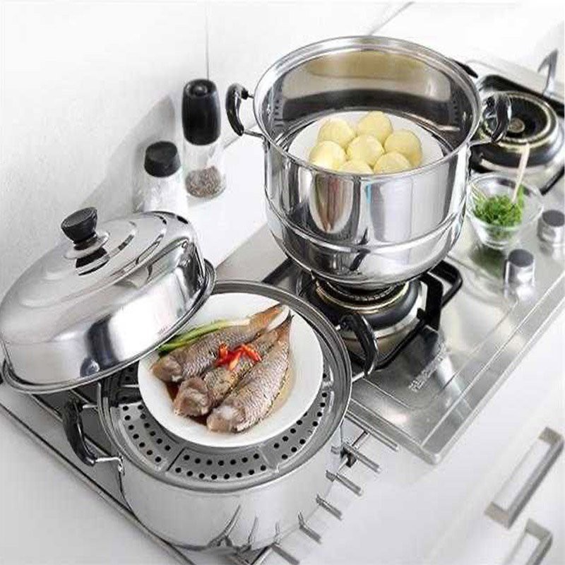 Nồi Hấp 3 Tầng - Nồi Hấp Inox Đa Năng 3 Tầng Dùng Cho Cả Bếp Từ Và Bếp Ga