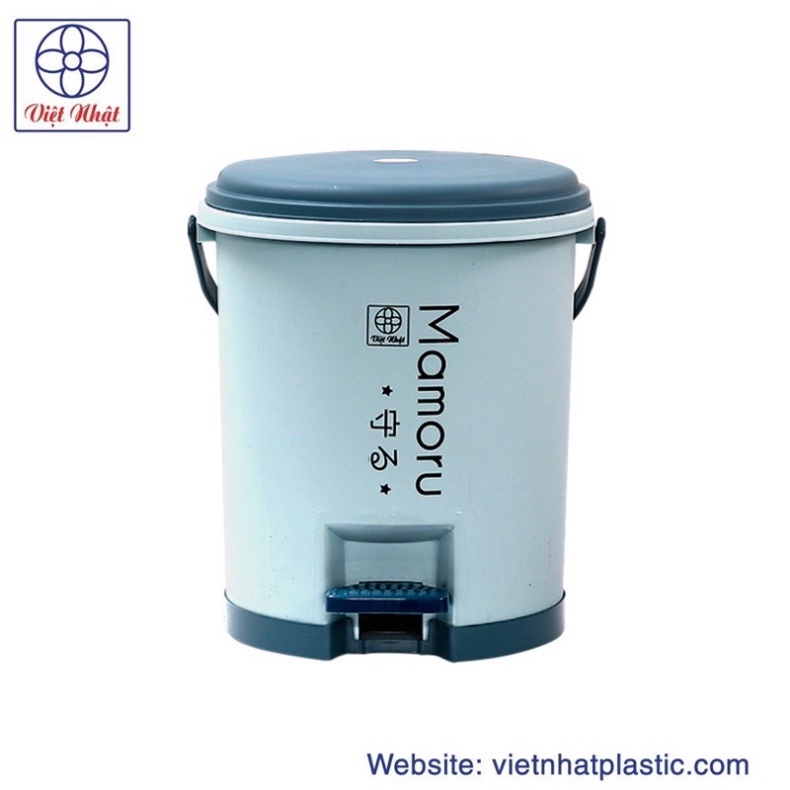 Thùng rác tròn đạp chân thông minh nhựa Việt Nhật - Bật rác nhựa nắp tròn đạp chân dung tích 5L - 10L