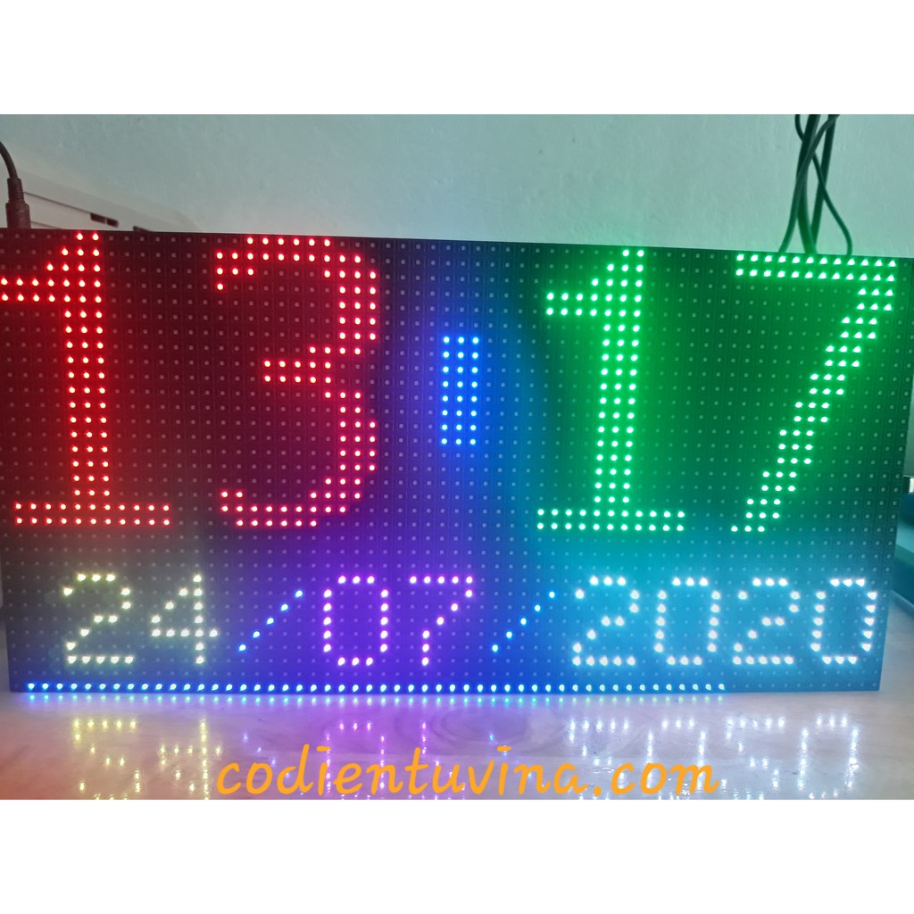Đồng Hồ Led Ma Trận P5 - Đồng Hồ Treo Tường điều khiển từ xa qua Remote và App (version 1)