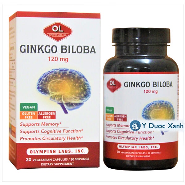 Viên Uống Bổ Não Olympian Labs Ginkgo Biloba 120 mg.Tăng Cường Tuần Hoàn Não,Tăng Trí Nhớ