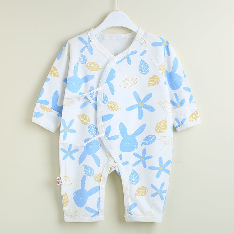 Bộ Áo Liền Quần Vải Cotton Da Lộn Thời Trang Xuân Thu Cho Bé Sơ Sinh