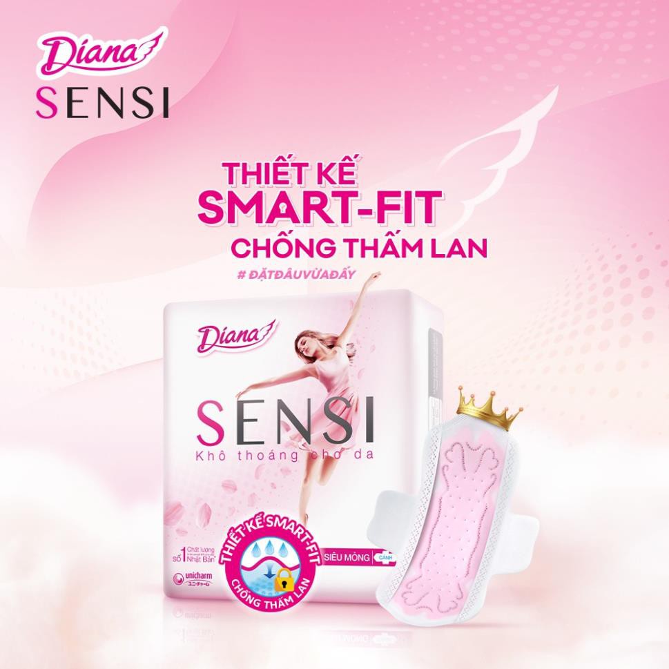 Băng vệ sinh Diana Sensi Siêu mỏng cánh 8 miếng/gói