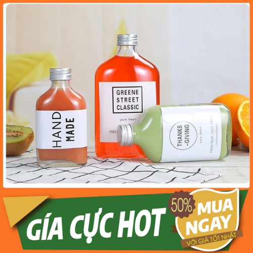 {RẺ VÔ ĐỊCH} ❣️ Chai thủy tinh vuông dẹp 250ml ❣️ Đựng cafe, nước ép, sữa hạt...