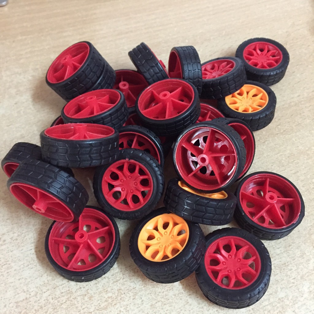 Bánh xe nhựa cao su lỗ trục 2mm đường kính 30mm