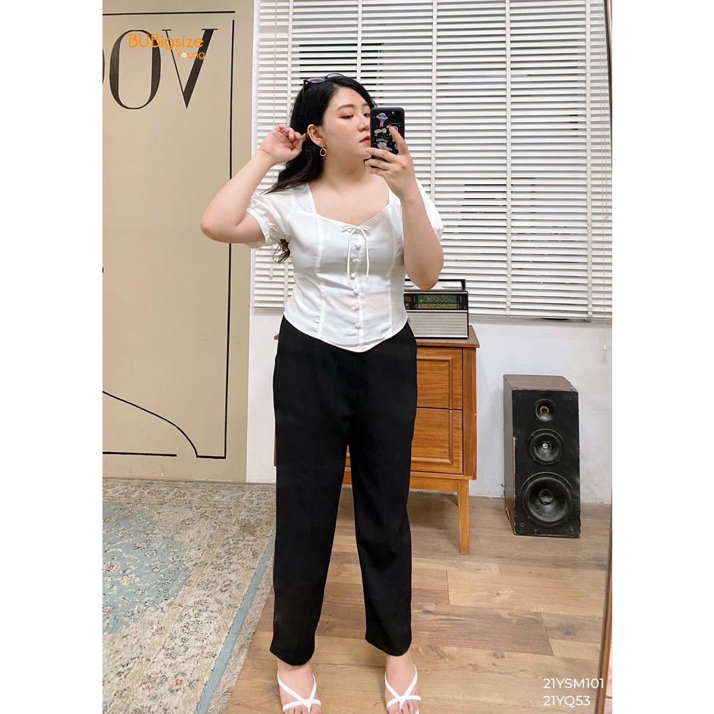 Quần baggy cạp cúc BIGSIZE 55kg đến 95kg - 21YQ53 - [BU Bigsize Young]