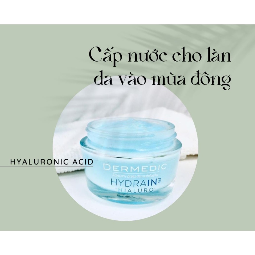 [Hàng trả order, không có dư] KEM DẠNG GEL SIÊU DƯỠNG ẨM DERMEDIC HYDRAIN3 HIALURO