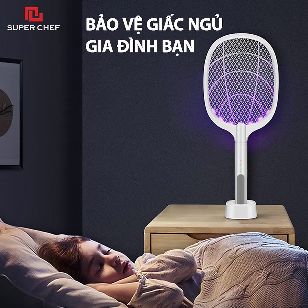 Vợt Muỗi Thông Minh 3 Trong 1 - Bắt Muỗi, Bẫy Muỗi và Đèn Ngủ Siêu Tiện Lợi, An Toàn Bảo Vệ Giấc Ngủ Gia Đình Bạn.