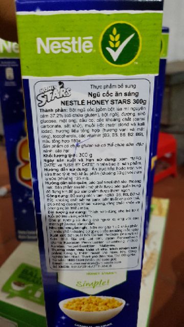 NGŨ CỐC ĂN SÁNG NESTLE HONEY STARS 300G