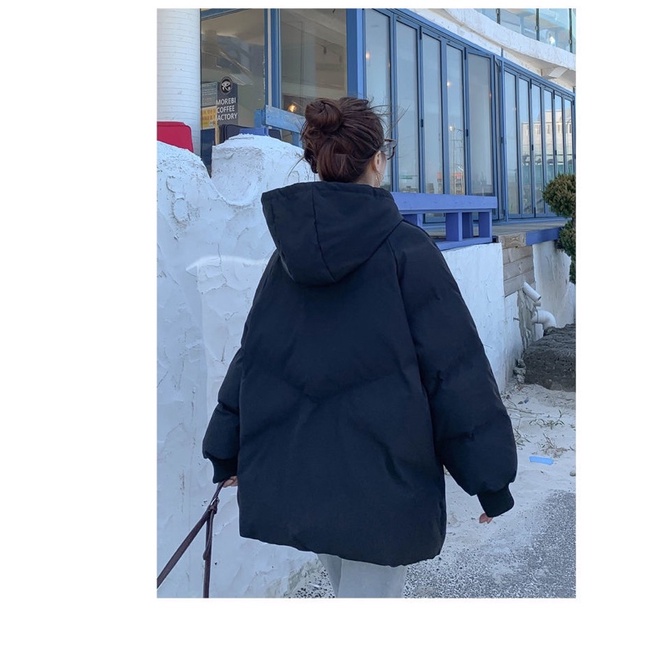 Áo Khoác Phao Béo, Áo Khoác Nữ Có Mũ Phong Cách Ulzzang Hàn Quốc Siêu Phồng Dày Đẹp