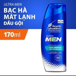 Dầu gội Head & shoulders Ultra men Bạc Hà Mát lạnh 170ml, dây 14 gói
