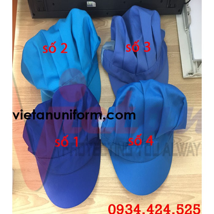 Nón kết vải kaki phối lưới trùm đầu trong sản xuất công nghiệp thực phẩm, thủy sản