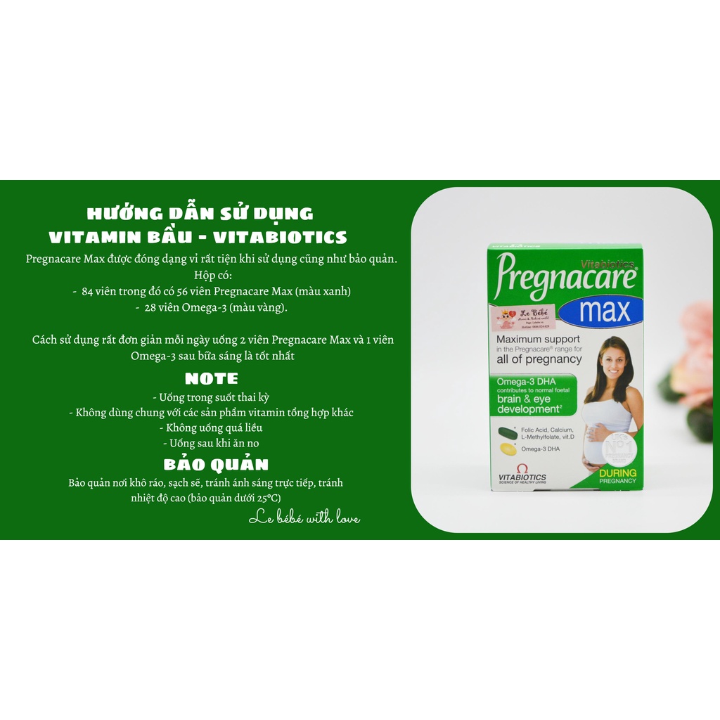 Vitamin cho mẹ bầu Pregnacare Max