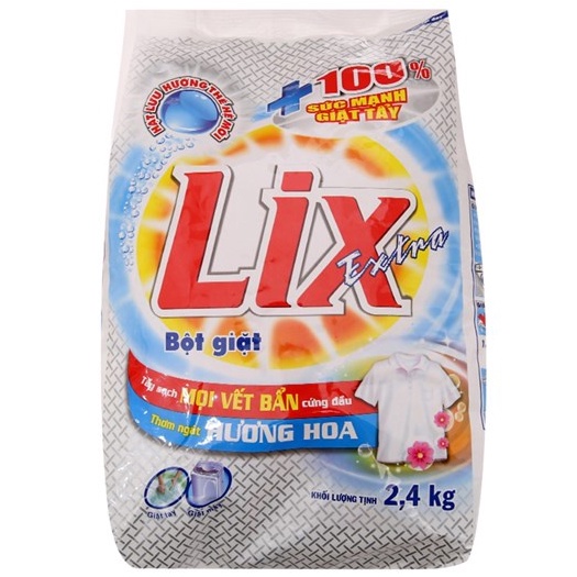 Bột giặt Lix Extra Hương Hoa 2,4kg