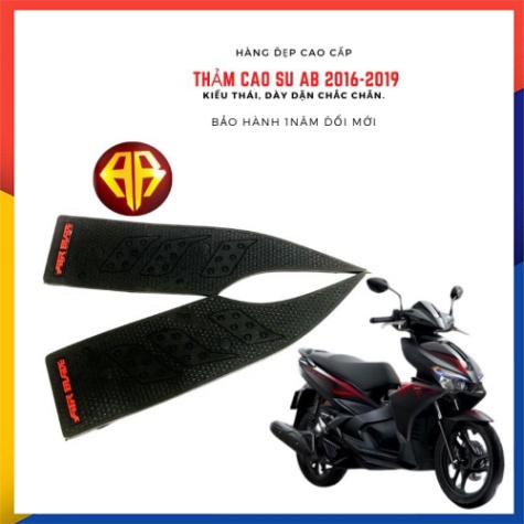 Thảm lót chân xe AB airblade 2016-2017-2018-2019 tấm để sàn gác chân cao su ( Đen Chữ Đỏ) ( Thảm Đen Thái Chữ AB Đỏ)