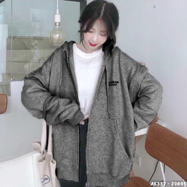 Áo Khoác Nỉ Bông Form Rộng UNISEX Hàng QC Áo Khoác Nữ Khoá Kéo Jackets Nỉ Nam Nữ in D-YA - AK3337 | BigBuy360 - bigbuy360.vn