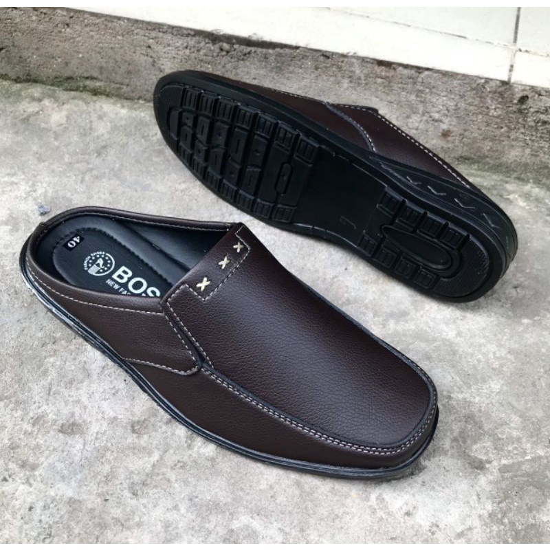 Dép sapo nam mẫu mới, phom đẹp, da mềm, màu nâu sang trọng lịch lãm, mã SP17