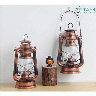 [LOẠI 1 - SƠN TĨNH ĐIỆN] Đèn bão giả cổ đốt dầu màu đồng số 03