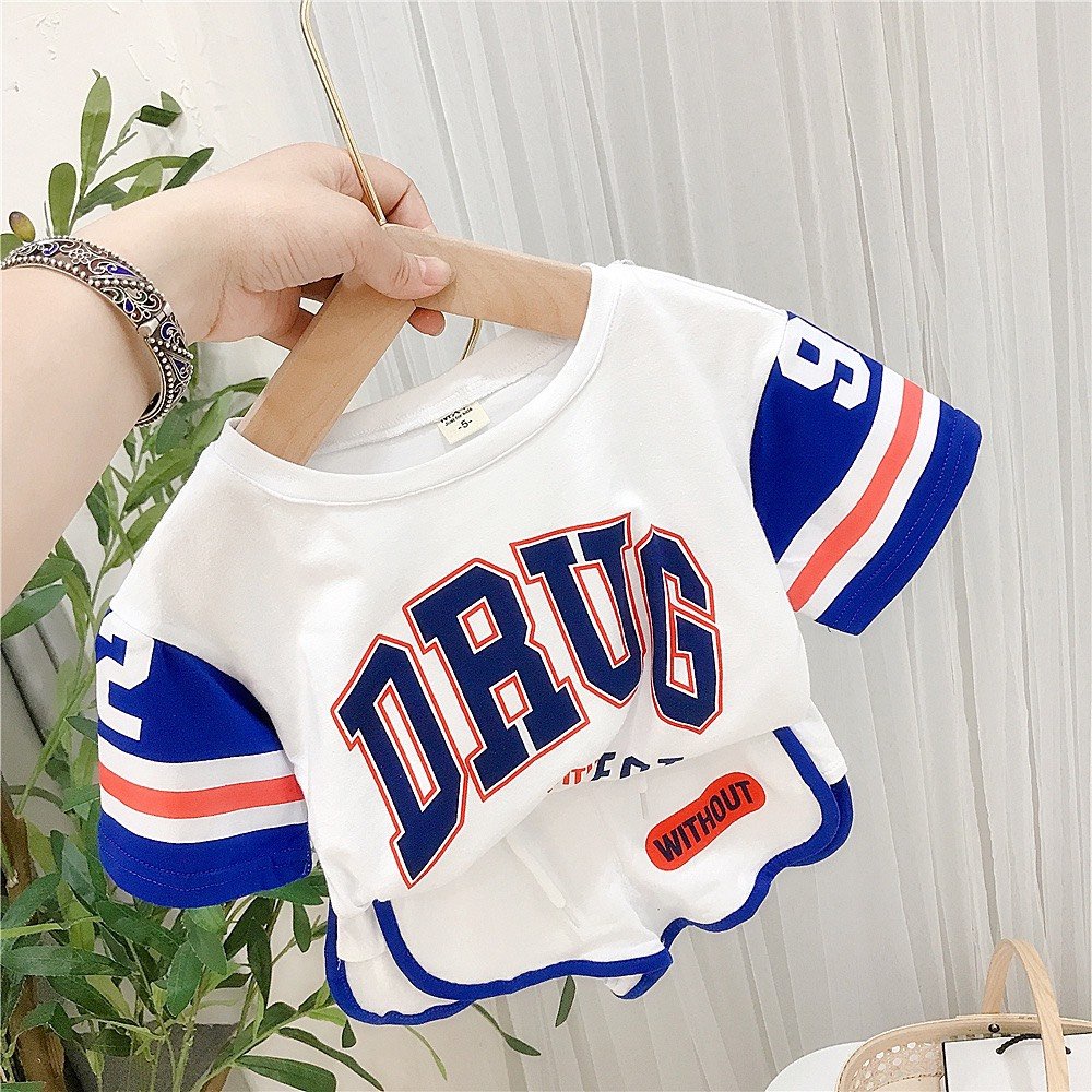 Đồ Bộ Cộc Tay DRUG Cho Bé Trai Chất Cotton Cao Cấp, Bộ Hè Cho Bé Từ 8-25kg - Sâu shop