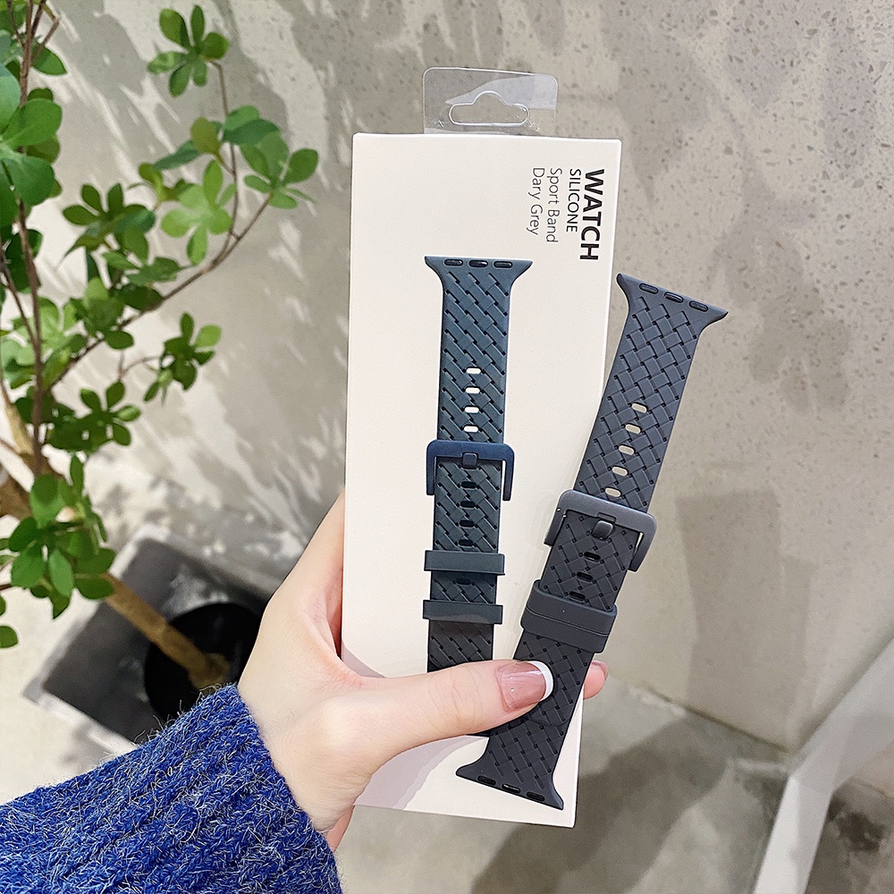 Dây Đeo Đồng Hồ Bằng Silicone Cho Watch Series 7 6 SE 5 4 3 iWatch band 44mm 40mm 45mm 41mm 42mm38mm