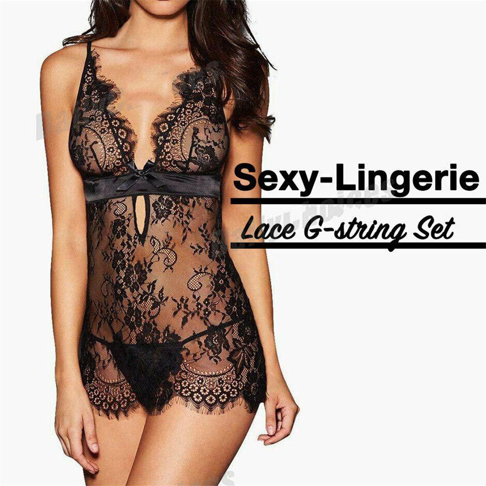 Bộ Đồ Lót Ren Lọt Khe Gợi Cảm Cho Nữ