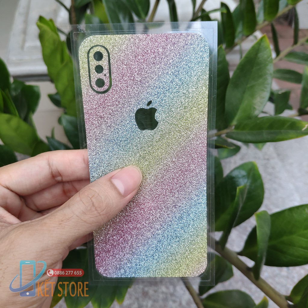 Dán Mặt Lưng Iphone X / Xr / Xs / Xs Max Full Viền Phiên Bản Màu Kim Tuyến Rực Rỡ