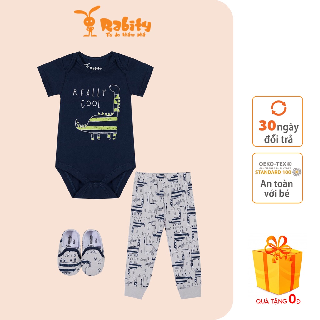 Bộ quần áo bodysuit RABITY sơ sinh bé trai 3196