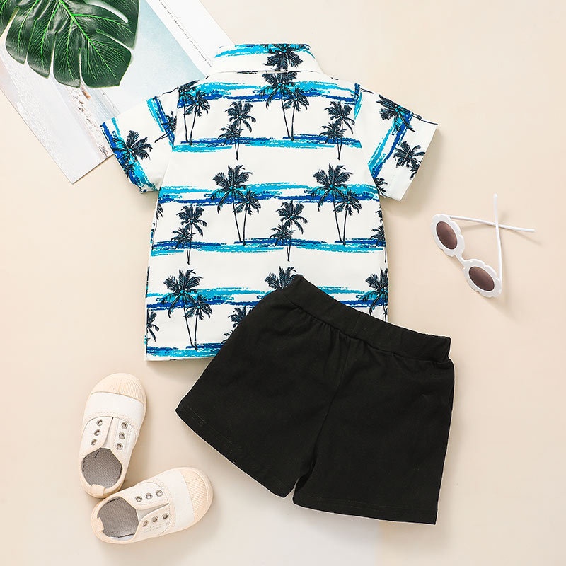 Bộ Đồ Trang Phục Cho Bé Trai 2 Mảnh Gồm Áo Polo Tay Ngắn In Hình Hoạt Hình Và Quần Short Thời Trang Mùa Hè Set Quần Áo Trẻ em 1-5 Tuổi
