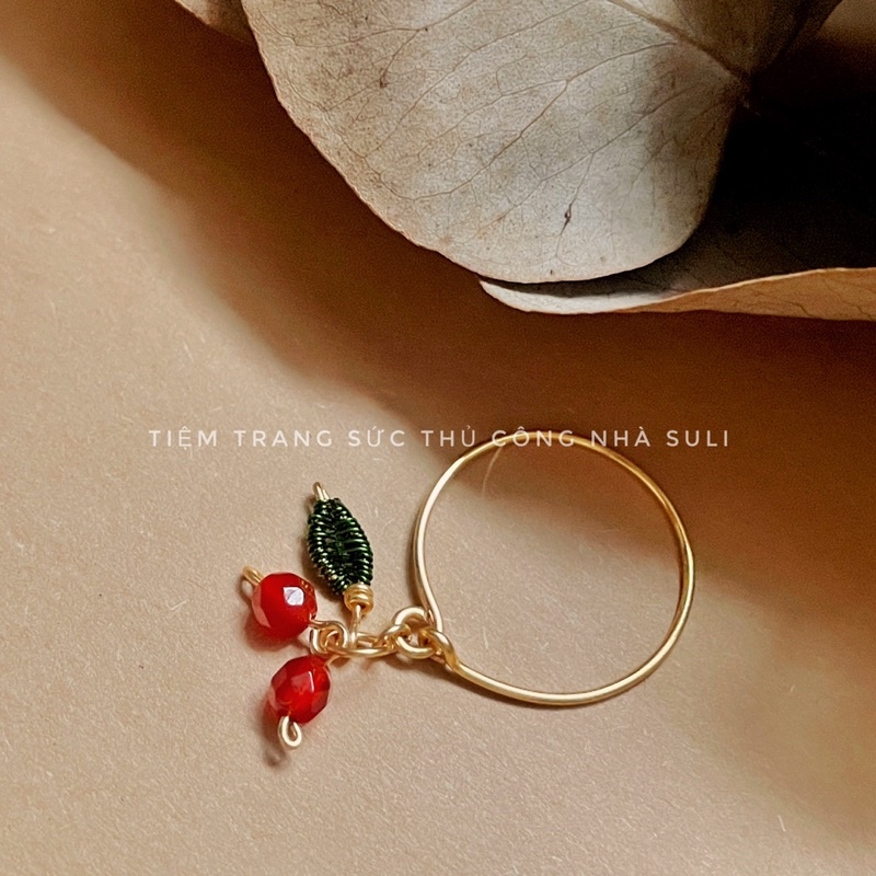 Nhẫn cherry nữ trang sức , DIY,