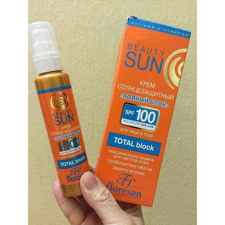 Kem chống nắng Floresan Beauty Sun Total Block SPF 100 chống nắng phổ rộng, chống nước