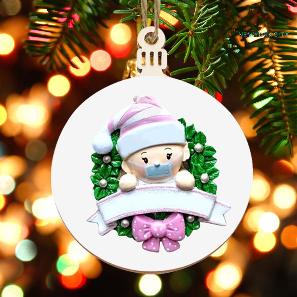 Phụ Kiện Treo Trang Trí Giáng Sinh Bằng Gỗ Kiểu Hoạt Hình Kèm Mặt Dây Che Mặt