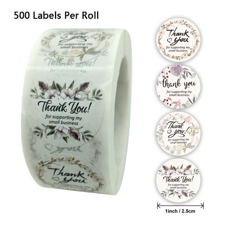 Set 500 miếng dán họa tiết chữ Thank You For Your Order dành cho trang trí