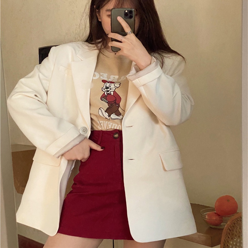 Áo Khoác blazer Dáng Rộng Phong Cách Hàn Quốc Thời Trang Xuân Thu Cho Nữ
