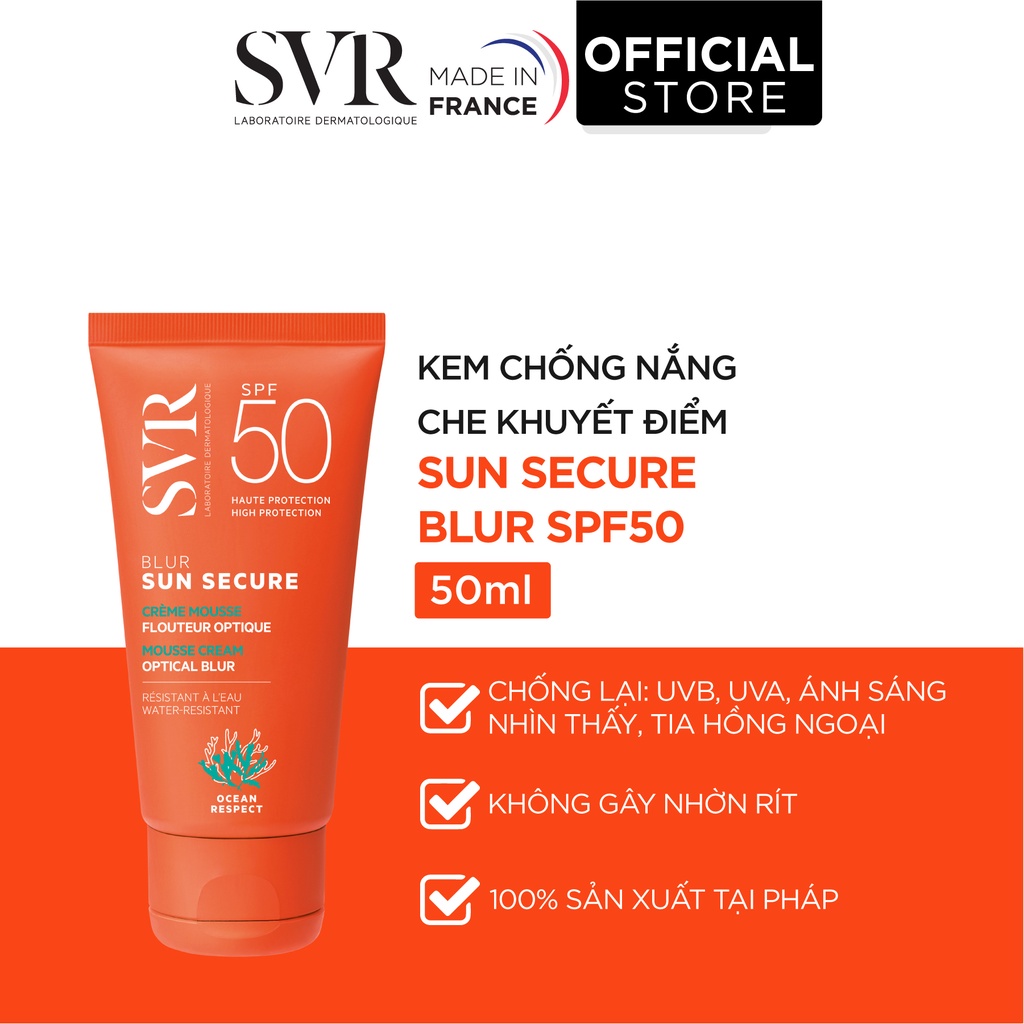 Kem chống nắng có màu che khuyết điểm SVR SUN SECURE Blur SPF50 50ml