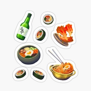 sticker đồ ăn hàn