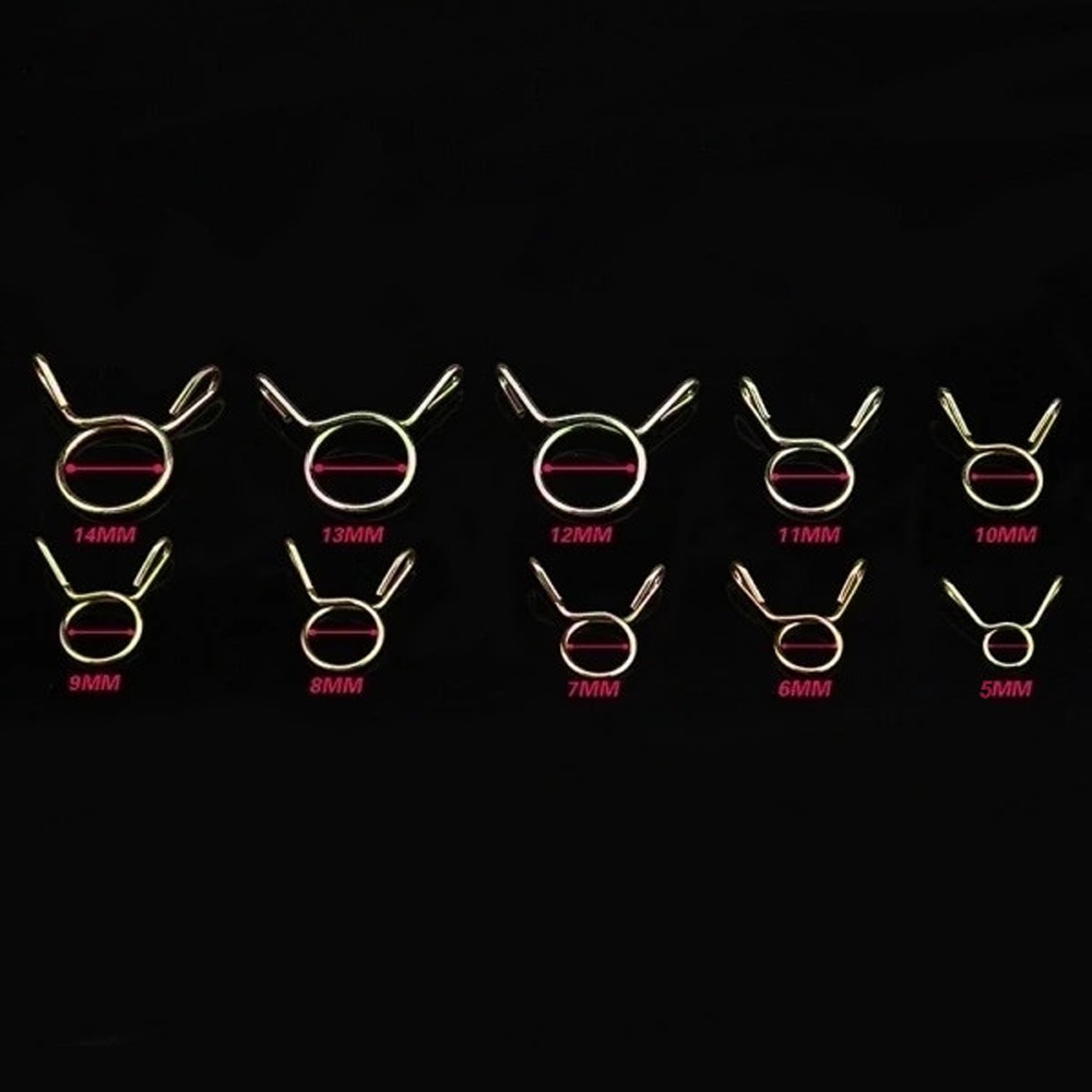 Kẹp lò xo cho ống nhiên liệu M5-M14 bằng kim loại mạ kẽm cho xe máy/xe hơi