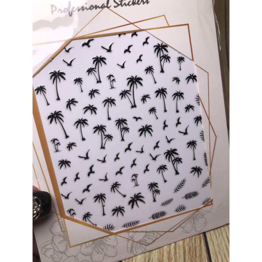 Hình dán móng tay Cây dừa