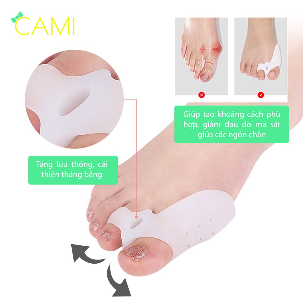 Silicone định hình và chỉnh khớp ngón chân cái, giảm đau, chai sần ngón chân - Cami - CMPK271