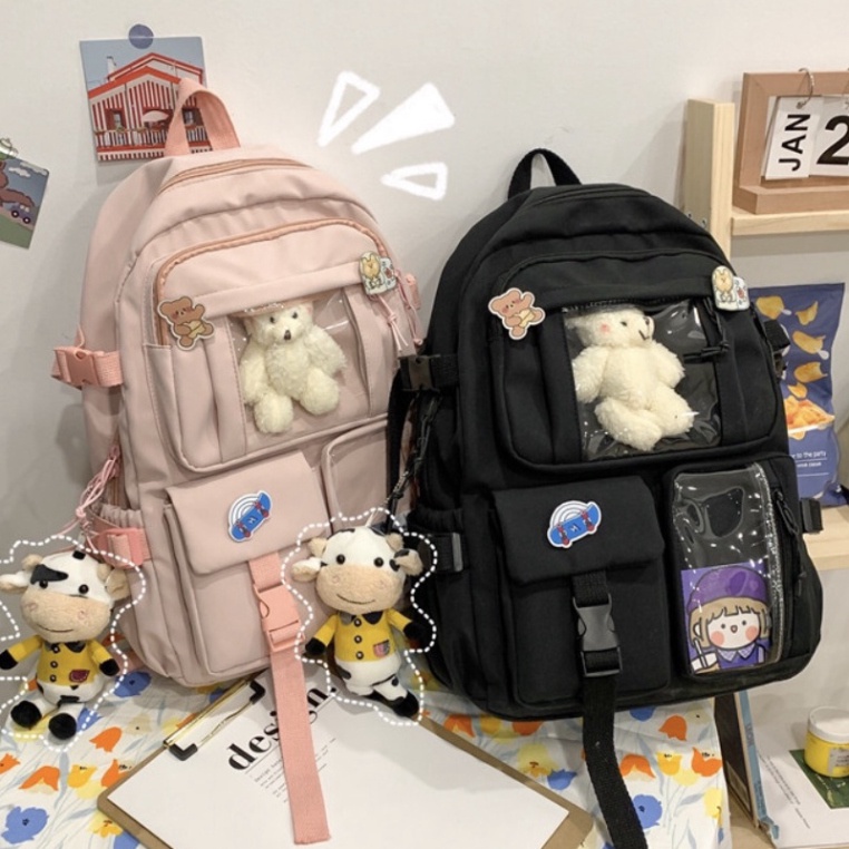 Balo cặp ulzzang basic nữ thời trang đi học đi chơi du lịch giá rẻ đựng vừa laptop canvas HỘP TRÊN | steven