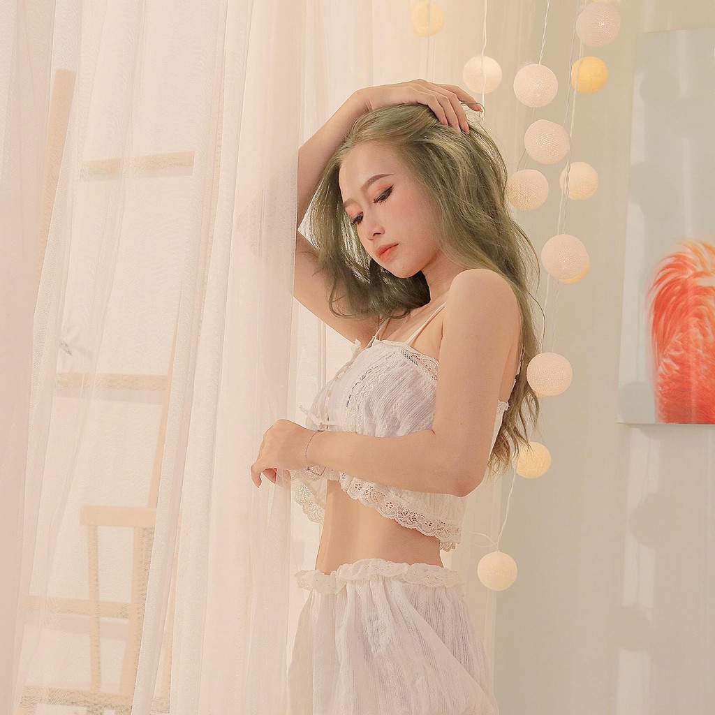 Bộ đồ ngủ sexy quần đùi áo croptop hai dây gợi cảm