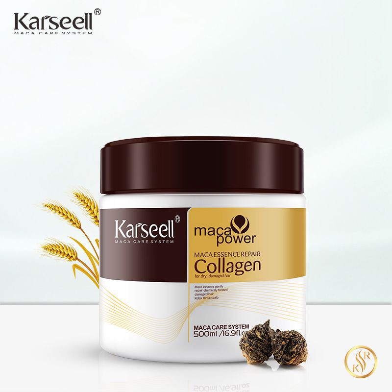 (CHÍNH HÃNG) Hấp Phục Hồi Collagen Karseell Maca Siêu Mềm Mượt Tóc 500ml (Hũ)