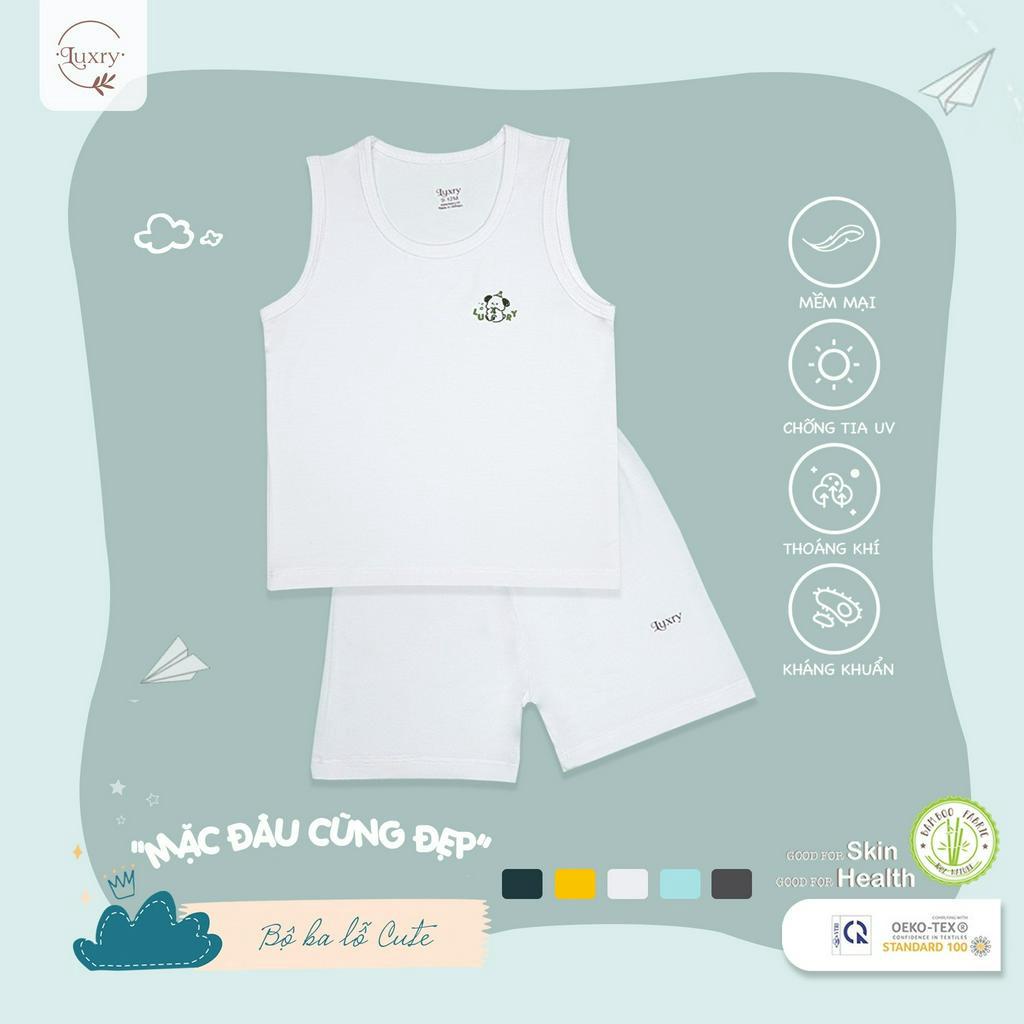Bộ quần áo ba lỗ BASIC sợi tre cao cấp mát mẻ cho bé từ 9 tháng đến 5 tuổi
