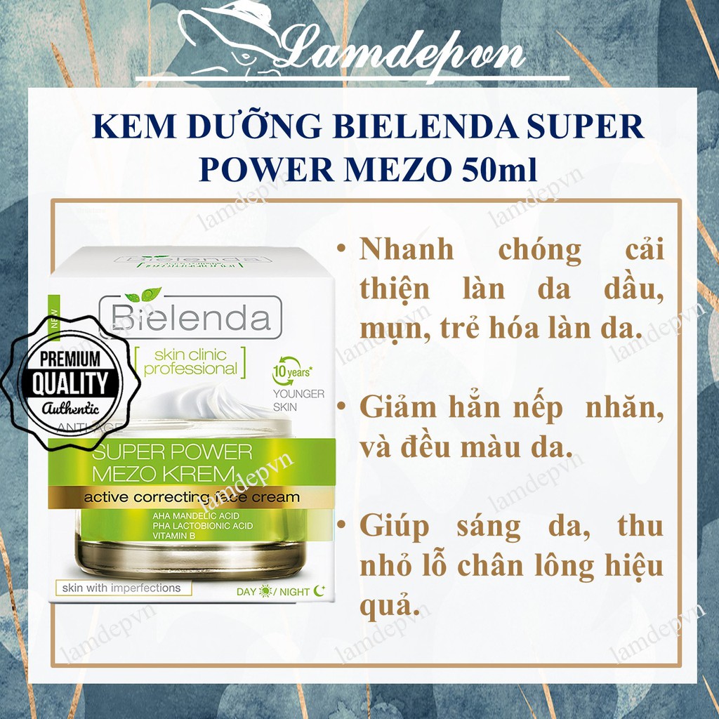 Kem dưỡng da BIELENDA SUPER POWER MEZO (Xanh Lá)