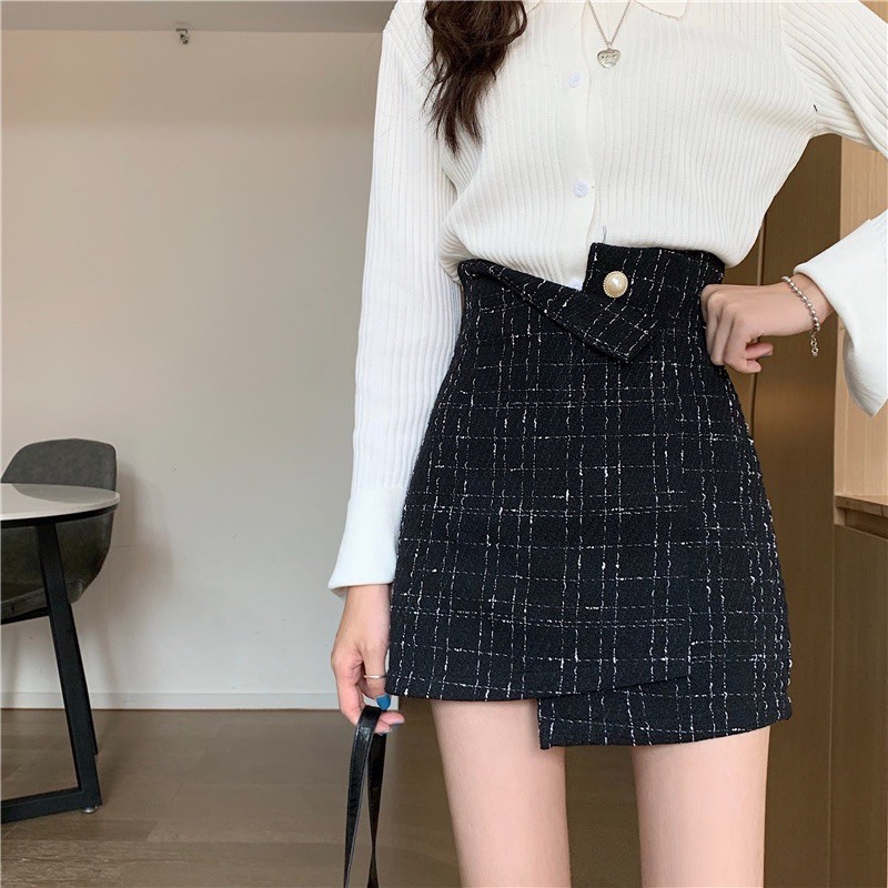 Korean fashion irregular high waist small incense skirt | BigBuy360 - bigbuy360.vn