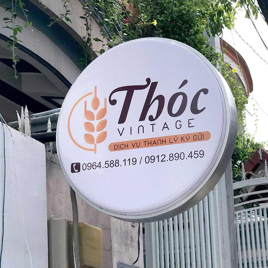 Hộp đèn quảng cáo treo tường không hút nổi - tròn