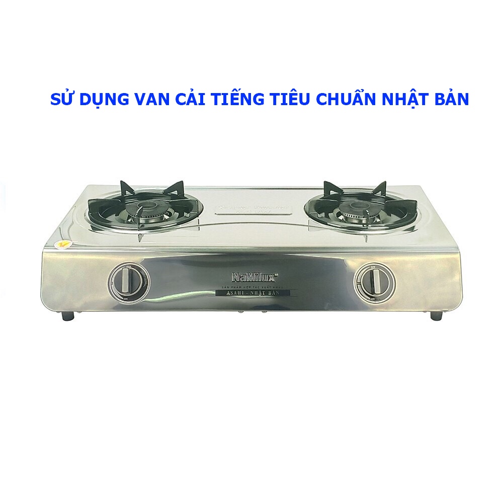 Bếp Ga Bếp Gas Đôi Cao Cấp Namilux Mặt Bếp Inox DL2163APS - Hàng Chính Hãng (Bảo Hành 12 Tháng)