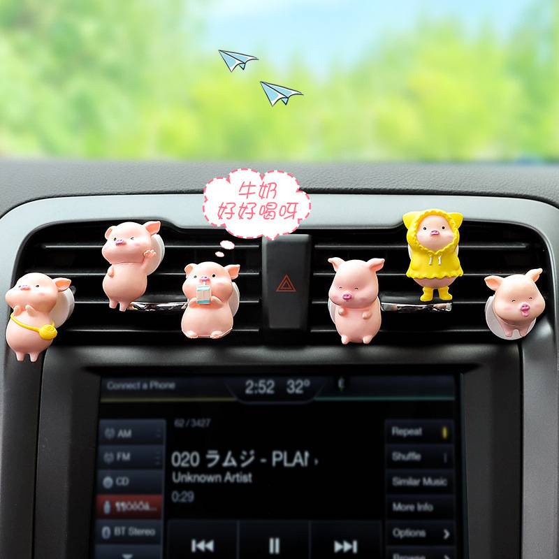 Sáp thơm xe hơi gắn cửa thông gió hình lợn Lulu dễ thương