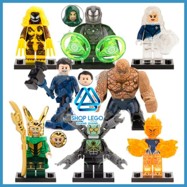 Xếp hình Fantastic Leader Human Torch&lt;br&gt;Loki&lt;br&gt;Doctor Doom&lt;br&gt;Superior Octopus Invisible Woman Lego Minifigures Xinh X0271