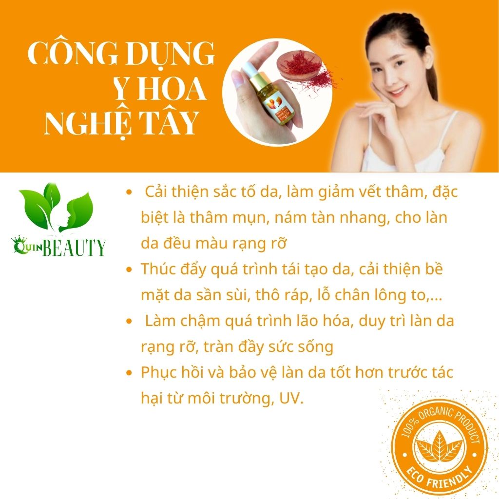 Combo 5 Nhụy Hoa Nghệ Tây Saffron Dưỡng Da Giảm Thâm 5ml